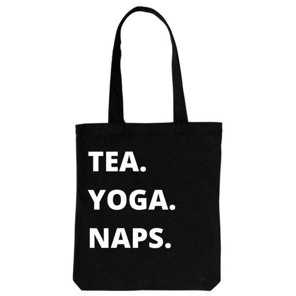 TOTE BAG - TEA.NAPS.YOGA - Picture 1 of 1